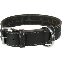 TRIXIE Rustic Fettleder-Hundehalsband Heartbeat