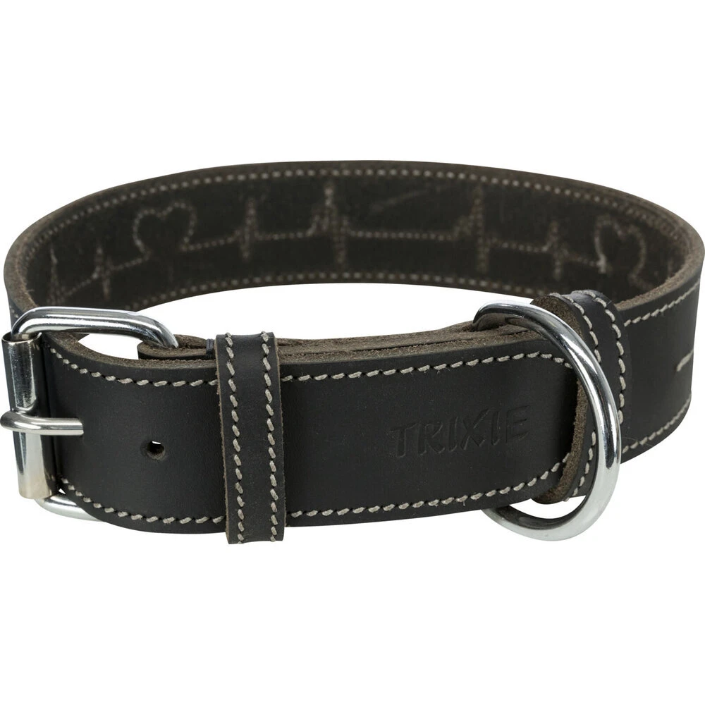 TRIXIE Rustic Fettleder-Hundehalsband Heartbeat 1 TRIXIE Rustic Fettleder-Hundehalsband Heartbeat
